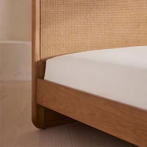 Camas Modernas de Ratán con Estructura de Madera Maciza, Muebles de Dormitorio, Cama de Madera Tamaño King y Queen - Product Image 6
