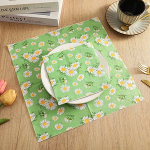 Daisy Printed Paper Napkins 330mm Disposable For Themed Party Use - Product Image 3