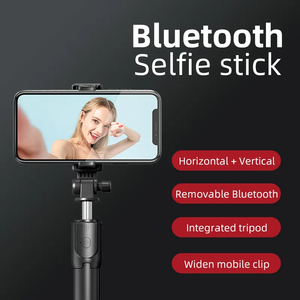 Palo de <span class=keywords><strong>Selfie</strong></span> Bluetooth Extensible R1 de 75 cm con Trípode y Control Remoto Inalámbrico, Palo de <span class=keywords><strong>Selfie</strong></span> para Teléfono Móvil R1s con Luz LED Blanca - Product Image 2