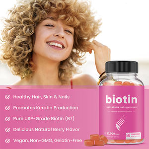 OEM biyotin saç cilt çivi Gummies C vitamini <span class=keywords><strong>E</strong></span> takviyesi yetişkinler ve hamile kadınlar için sağlıklı radyant güzellik - Product Image 2