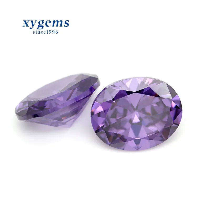 Vendita calda sintetico cubic zirconia amethyst della cz pietra di forma ovale