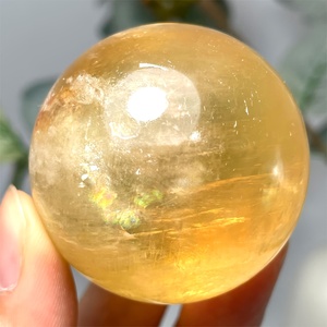 Sphère de Calcite Optique en Miel Naturel, Sphère de Calcite Jaune Spar d'Islande Amplificateur d'Énergie, Pierre de Guérison Feng Shui - Product Image 3