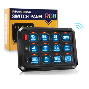 Auto Car Switch Box 12V 24V Off Road Led Light <span class=keywords><strong>Controller</strong></span> 12 Gang Switch Panel Wireless RGB con relé de protección contra sobrecarga - Product Image 1