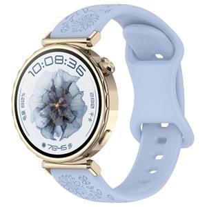 Bracelet de <span class=keywords><strong>montre</strong></span> en silicone gravé de motifs floraux délicats, respirant, doux et confortable, compatible avec les modèles <span class=keywords><strong>Garmin</strong></span> 18, 20, 22 mm - Product Image 1