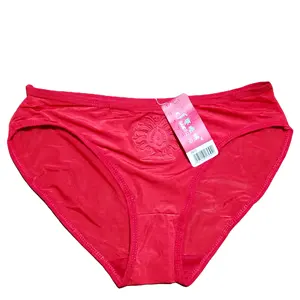 Bragas de seda fría para adolescentes, bragas bonitas con cintura elástica y colores combinados, 0,32 usd, NK262