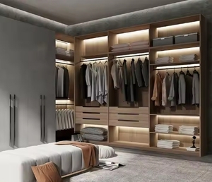 Armarios de Madera Natural Modernos y Personalizados con Gran Espacio Abierto para Ropa - Product Image 3