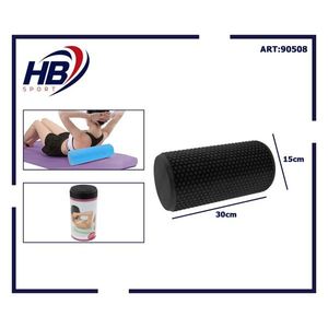 Solid Black 30x15cm EVA Yoga Column <b>Foam</b> <b>Rollers</b> for Effective Stretching and Exercise - Product Image 3
