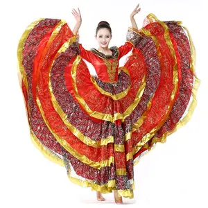 Flamenco Dance Dress For Women Skirt Flare Sleeve Women Flamenco Dress Ruffle Spanish Dance Costume