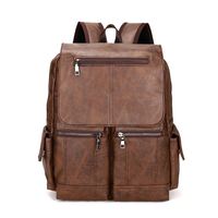 Sac à dos en cuir PU haute capacité pour homme, imperméable, avec logo personnalisé, idéal pour l'université et l'école