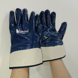 <span class=keywords><strong>2025</strong></span> nuevos guantes de seguridad de nitrilo azul de Venta caliente con guantes de trabajo de Jersey de algodón - Product Image 4