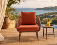 Coussin de chaise d'extérieur en mousse à cellules ouvertes, hydrofuge, résistant aux UV, séchage rapide, antidérapant, avec support en terre cuite pour bord de boîte