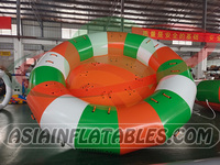Bateau Disco Gonflable Volant pour l'Eau de Mer, Tube Remorquable UFO Rotatif, Bateau Disco Aquatique Gonflable pour Adultes