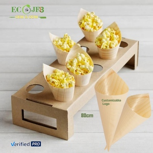 Ciotola Conica in Legno Ecologica Monouso <span class=keywords><strong>per</strong></span> Finger Food, Snack, Antipasti, Degustazioni, Stoviglie <span class=keywords><strong>per</strong></span> Catering in Legno Naturale - Product Image 1