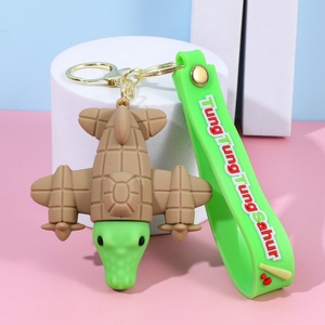 Mới đến nhà máy bán hàng trực tiếp tung tung tung sahur Keychain brainrot động vật Mặt dây chuyền cao su Keychain quăng sahur hình - Product Image 6