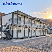 VICDOWEX Maison conteneur modulaire préfabriquée en kit au design contemporain pour camp de construction et logement des travailleurs