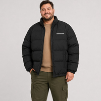 Chaqueta Acolchada de Plumón para Hombre, 90% Plumón, Cuello Alto, Cierre Completo, Bolsillos, Cálida para Invierno, Casual, Tallas Grandes, Extra Grandes, 6XL 7XL