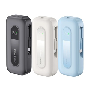 Batterie externe portable personnalisée PD30W 22.5W 10000 mAh à charge rapide avec câble rétractable et logo – Accessoire pour téléphone portable - Product Image 4
