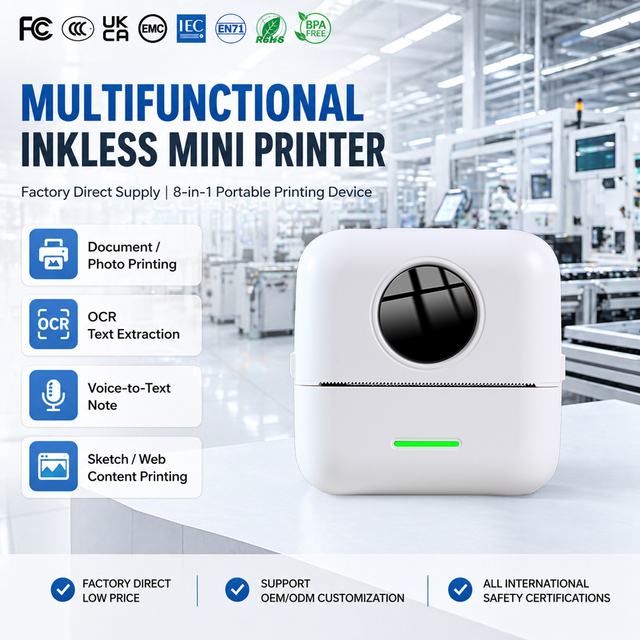 Ai Portable Printer Mini Thermal Label Printer Shipping Label Barcode Receipt Printer for Home Office Use