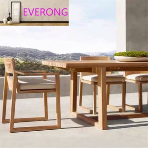 Outdoor Distressed <strong>Teak</strong> Sofa Set Solid Wood Waterproof Garden Furniture for Courtyard Villa Hotel Homestay Outdoor Sofa - Product Image 2