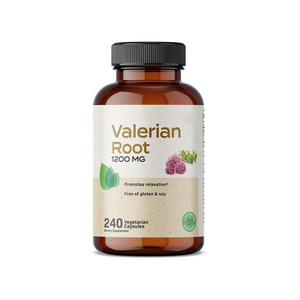 Complément alimentaire à base d'extrait de plante, capsules de racine de Valériane Officinalis pour le soutien du sommeil des adultes, 240 capsules/flacon - Product Image 1