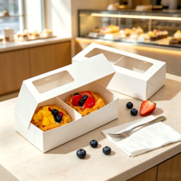 Caja de Regalo de Papel para Panadería, Impresa Personalizada, Reciclable, Plegable, de Grado Alimenticio, Impresión a Cuatro Colores, Estampado Holográfico, Mate