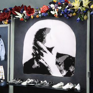 Wholesale Custom <b>Beanie</b>/100% Acrylic Your Own Embroidery Logo Fashion Knitted <b>Beanie</b> Hat Custom Winter Hat <b>With</b> <b>Pom</b> <b>Pom</b> - Product Image 3