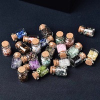 Bouteille de pierre de gravier en cristal rose naturel Pierres précieuses Puces de cristal de quartz clair Bouteille de souhaits pour cadeau de guérison