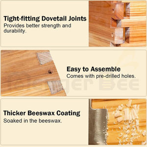 Nueva Colmena Langstroth de 3 Capas con Revestimiento de Cera, 10 Cuadros, Equipo de Apicultura, Caja de Colmena de Abeto Chino para Abejas - Product Image 4