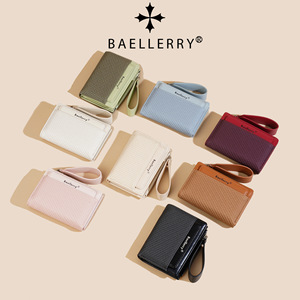 กระเป๋าสตางค์แบบพับสองตอนสำหรับผู้หญิง Baellerry ความจุขนาดใหญ่ พร้อมสายคล้องข้อมือ ช่องใส่บัตร ช่องใส่เหรียญ ใช้ได้ทุกวัน - Product Image 4