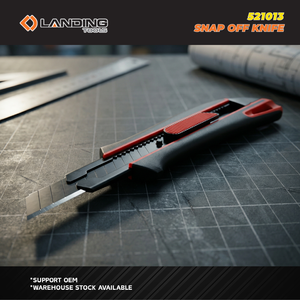 LANDING 521013 Professional 9mm Snap off <b>Knife</b> with SK2 Blackened <b>Blade</b> and ABS TPR Grip for DIY <b>Crafting</b> and Cutting - Product Image 4