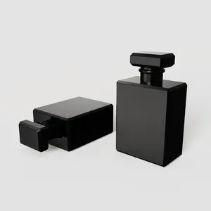 Frasco de perfume redondo com logotipo personalizado, garrafa de vidro vazia do perfume com caixa
