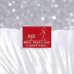 Sming pimleri karikatür çöp adam emaye broş metin iyi değil iyi bir işareti alaşım sırt çantası rozeti giyim aksesuarları hediye - Product Image 1