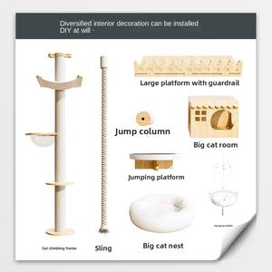 Villa de Lujo para Gatos de Múltiples Niveles Más Vendida para Interiores con Jaula Grande de Aluminio y Vidrio Templado Castillo Casa Nido y Juguetes para Mascotas - Product Image 3