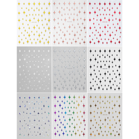 Autocollants 5D holographiques étoiles pour ongles, décalcomanies laser bronzantes croix blanche à quatre branches, accessoires de manucure auto-adhésifs