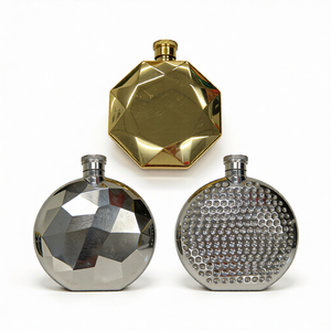 Gourde à liqueur en acier inoxydable usinée CNC sur mesure avec incrustation de cristal et logo personnalisé - Cadeau fabriqué au Guangdong - Product Image 2