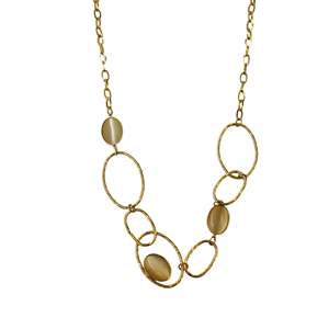 Fashion Chains <b>Necklace</b> 316L Stainless Steel PVD Gold Plating Sustainable Resistant Geometric Agate Gift Oval Links Design - Product Image 1