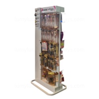 Expositor de Pie con Panel Perforado de Doble Cara con Ganchos Ajustables, Organizador Personalizado para Brochas de Maquillaje y Herramientas para Salón de Belleza