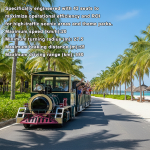 <span class=keywords><strong>Train</strong></span> touristique urbain entièrement fermé à 42 places, tout-terrain, résistant aux intempéries, sans rails, électrique, pour enfants - Product Image 2