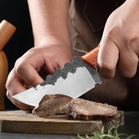 Couteau de boucherie portable en acier inoxydable forgé à la main pour le camping en extérieur et le barbecue