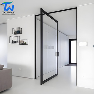 Puerta Pivotante de Aluminio y Vidrio Personalizable TW - Entrada Principal de Alta Resistencia para Apartamentos y Uso Exterior, Diseño Moderno - Product Image 5