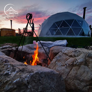 6m de alta calidad al aire libre impermeable iglú casa prefabricada tienda con estufa tipo <span class=keywords><strong>camping</strong></span> para vivir <span class=keywords><strong>4</strong></span> estaciones cabaña de troncos fiesta familiar - Product Image 1