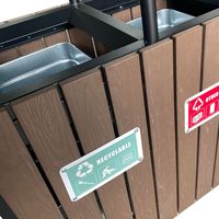 Poubelle pour animaux de compagnie personnalisable, bac de tri des déchets en métal, conteneur à ordures avec 3 compartiments pour chiens et chats