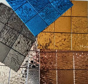 Thiết kế hiện đại kim loại khảm vuông Gạch Mosaic cho các bức tường trong nhà, sàn nhà, hồ bơi, phòng tắm và nhà bếp — ảnh 1