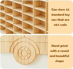 Armoire de rangement pour artisanat en <span class=keywords><strong>bois</strong></span> autoportante murale jouet <span class=keywords><strong>voiture</strong></span> vitrine organisateur peut contenir 42 voitures moulées sous pression présentoir - Product Image 3
