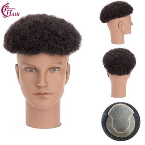 Fh Q6 ren afro toupee cho người đàn ông da đen tóc con người đơn vị afro dệt Phi mỹ tất cả ren cơ sở xoăn thay thế hệ thống - Product Image 2