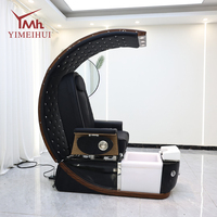 Fauteuil de pédicure électrique de luxe moderne avec massage, en cuir anti-acétone, mobilier de salon de manucure