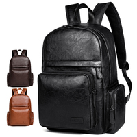 Sac à dos rétro en cuir PU pour homme, imperméable, grande capacité, tendance, pour l'école, l'ordinateur portable, adapté aux voyages et aux étudiants