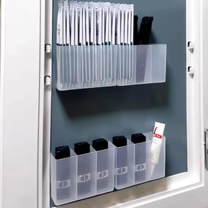 Lipstick storage box, compartmentalized box, no-<b>drill</b> mirror cabinet, cosmetics three-compartment eyebrow pencil <b>brush</b> scissor - Product Image 3