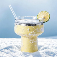 Gobelet isotherme pour margarita avec paille, 16 oz, verre à cocktail avec couvercle, couleur martini, pour bars et fêtes