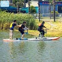 Vélo aquatique gonflable portable pour deux personnes, avec cadre en plastique, grand tapis flottant plat, idéal pour les excursions aquatiques, pour hôtels, de Chine, Lumark OEM ODM Logo